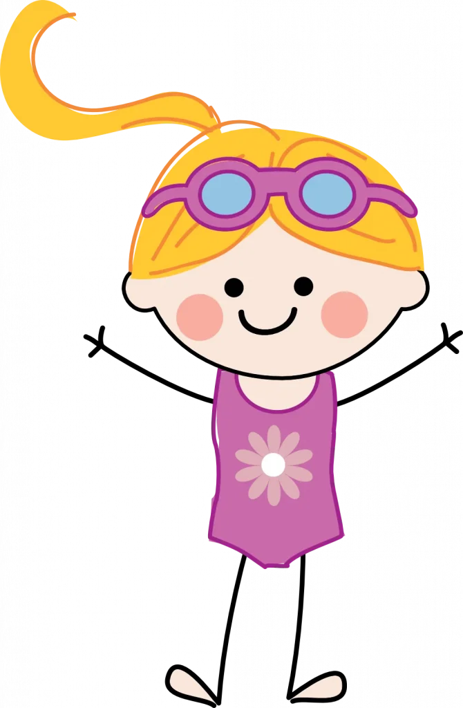 Blonde Girl Swimming Goggles